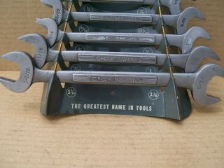 Craftsman Sears 9 Vintage single V Open End Wrench Set Store Display Rack USA 8