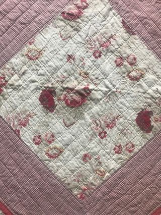 Vintage Waverly Garden Room Norfolk Rose Twin Bed Quilted Comforter Quilt Cover