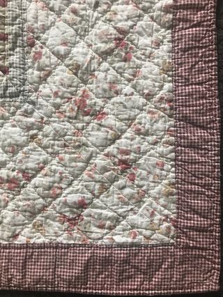 Vintage Waverly Garden Room Norfolk Rose Twin Bed Quilted Comforter Quilt Cover 3
