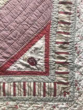 Vintage Waverly Garden Room Norfolk Rose Twin Bed Quilted Comforter Quilt Cover 4