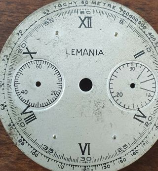 Vintage Lemania 15TL chronograph dial - 40 ' s 2
