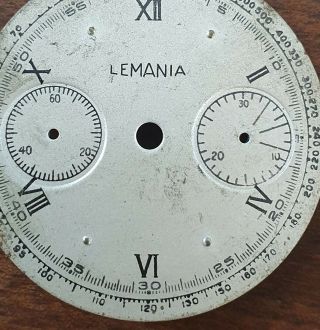 Vintage Lemania 15TL chronograph dial - 40 ' s 3