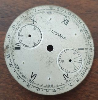 Vintage Lemania 15TL chronograph dial - 40 ' s 6