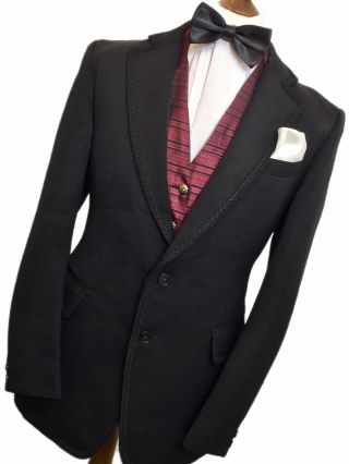 Hodges Tailors 42 Regular Vintage 1940/50s Black Tuxedo Dinner Suit,  W36 L31.  5