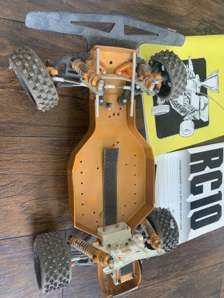 RC Gold Pan AE Car Team Associated RC10 Chassis Buggy Vtg 2
