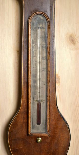 English Antique Banjo Wheel Barometer Thermometer ca 1830 from Exeter 2