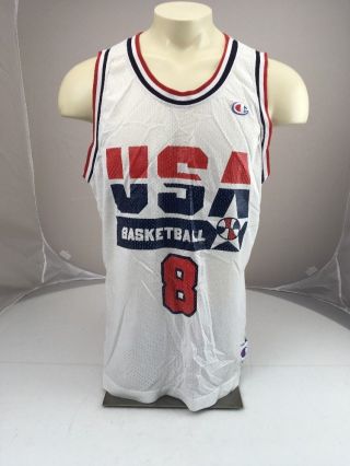 Vintage Champion 90s Scottie Pippen 8 Team Usa Basketball Mesh Jersey White 48