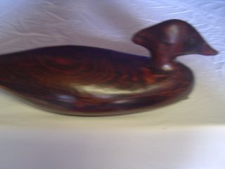 Antique Hand Carved Duck Decoy By C.  A.  Swain - Refinished And Varnished