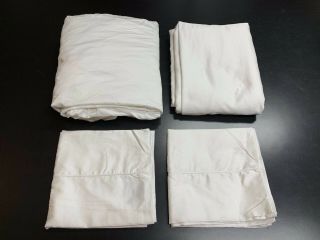 Restoration Hardware Italian 600 Thread Count Sateen King Sized Sheet Set White 6