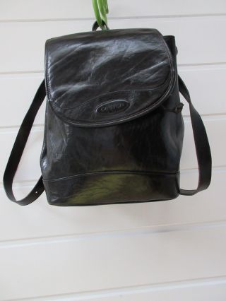 Vintage Oroton Chocolate Brown Cowhide Leather Backpack
