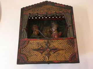 Antique Punch And Judy Cast Iron Mechanical Bank
