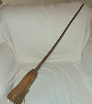 Antique Primitive Broom Made From One Piece Of Wood