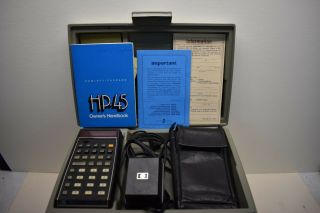 Vintage Hp45 Scientific Calculator Made In Usa With Ac Adapter Made In Singapore