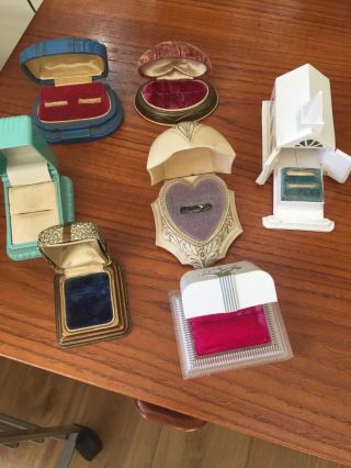 vintage ring boxes,  seven vintage ring boxes.  All is good conditio 2