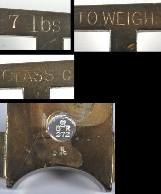 Antique Equal Arm Balance Scale English Class C Porcelain Brass Iron 7 lbs 31 