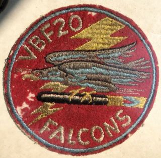 Rare One Year Fighter/bomber 5” Felt Patch Established 1944 Vbf20
