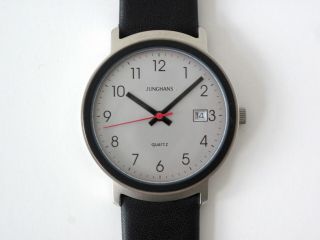 Vtg 90s Junghans Quartz Wrist Watch Germany Bauhaus Max Bill Rams Aw 10 12 Mega