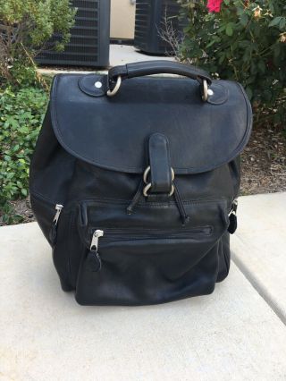 Frye Vintage Black Leather Backpack Lg Laptop Bag Travel Luggage School
