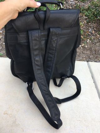 Frye Vintage Black Leather Backpack Lg Laptop Bag Travel Luggage School 3
