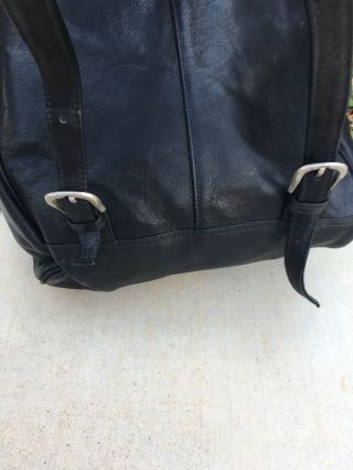 Frye Vintage Black Leather Backpack Lg Laptop Bag Travel Luggage School 4
