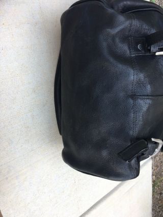 Frye Vintage Black Leather Backpack Lg Laptop Bag Travel Luggage School 5