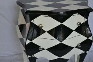 FRENCH CHEST OF DRAWERS LXV STYLE BLACK AND WHITE 3