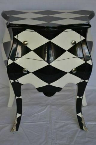 FRENCH CHEST OF DRAWERS LXV STYLE BLACK AND WHITE 5