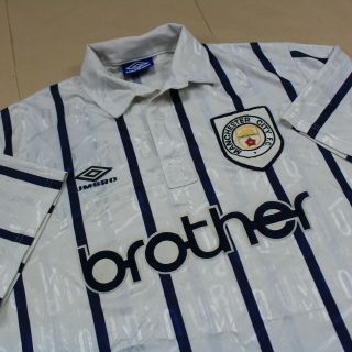 Manchester City 1993 1995 3rd Shirt ULTRA RARE Umbro Brother (XL) 4