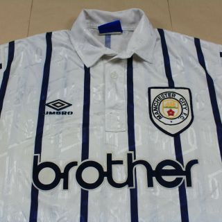 Manchester City 1993 1995 3rd Shirt ULTRA RARE Umbro Brother (XL) 8