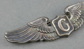 WWII US Air Corps Glider Pilots Amico Sterling Silver Wings Pin 2