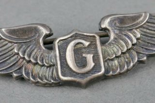 WWII US Air Corps Glider Pilots Amico Sterling Silver Wings Pin 3