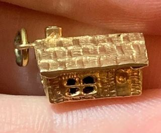 Vintage Estate Solid 14k Yellow Gold Charm House Opens To Bedroom Furniture 3.  8g