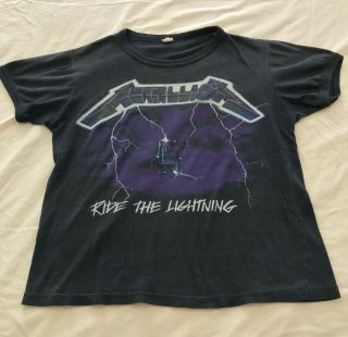 Vintage Pre - Owned Metallica Ride The Lightning Us Tour T - Shirt 1985