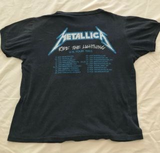 Vintage Pre - owned Metallica RIDE THE LIGHTNING US tour t - shirt 1985 4