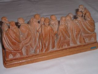 Vintage Hand Carved Wood VERY Detailed Jesus Last Supper Brienz Switzerland 3