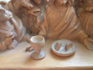 Vintage Hand Carved Wood VERY Detailed Jesus Last Supper Brienz Switzerland 8