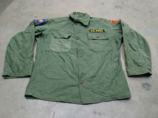 Vtg Us Army Jacket Shirt M Men Military Green Usa 60s War Vietnam Jungle