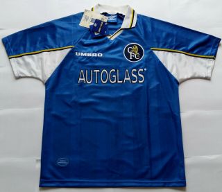 Bnwt Chelsea 1997 Autoglass Vintage Umbro Home Shirt Jersey 1998 1999 1990s