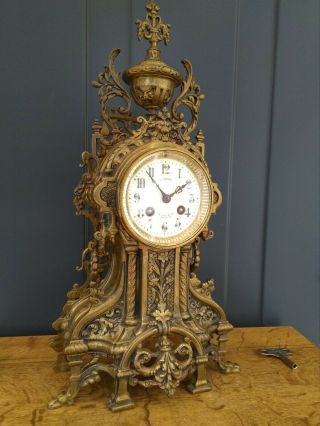 Antique Bronze / Brass Cartel,  Louis Xvi Style,  Table Clock