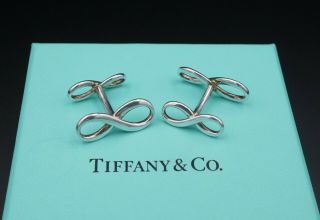 Rare Retired Tiffany & Co.  Sterling Silver Infinity Cufflinks M864