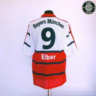 Elber 9 Bayern Munich Away Vintage Adidas Football Shirt 1998/00 (l) Brazil