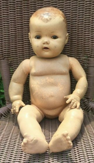 Vintage Effanbee Dy Dee Brown Eyed Baby Doll 20 " Sdm
