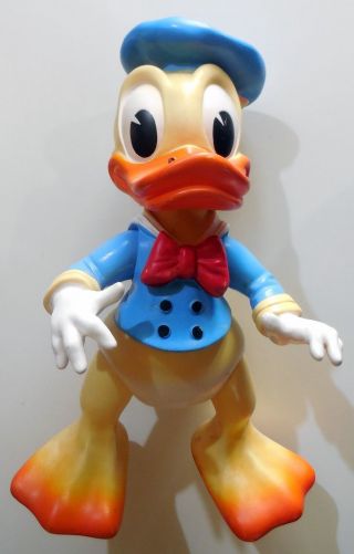 Vintage Rubber Large 12 " Toy Squeak Donald Duck Disney Ledra Made In Italy 1962