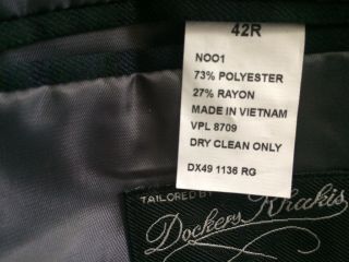 Vintage Dockers Blackwatch Tartan Plaid 100 Wool Sport Coat USA 42R 6