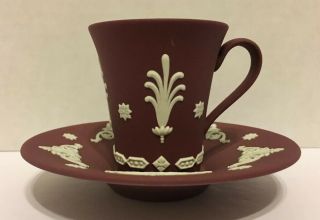 Extremely Rare Crimson (wine) Wedgwood Demi Cup & Saucer Prestige Series