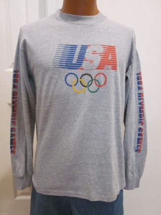 Vtg Levis Los Angeles 1984 Olympics Long Sleeve T Shirt Heather Gray Large Rare