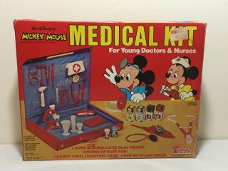 Vintage 1978 Nm Disney Mickey Mouse Medical Kit Complete Box Empire Toy