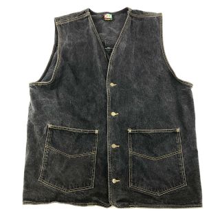 Vintage 90s Cross Colours Wide Body Denim Jean Vest Button Front 3xl Hip Hop Rap