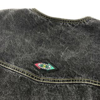 Vintage 90s Cross Colours Wide Body Denim Jean Vest Button Front 3XL Hip Hop Rap 4