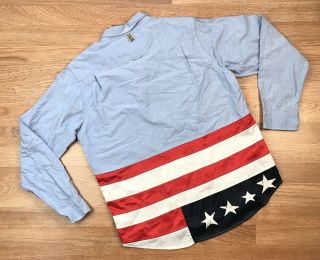 Vintage Visvim Button Down Long Sleeve Shirt 2 Medium M Polo American Flag Japan